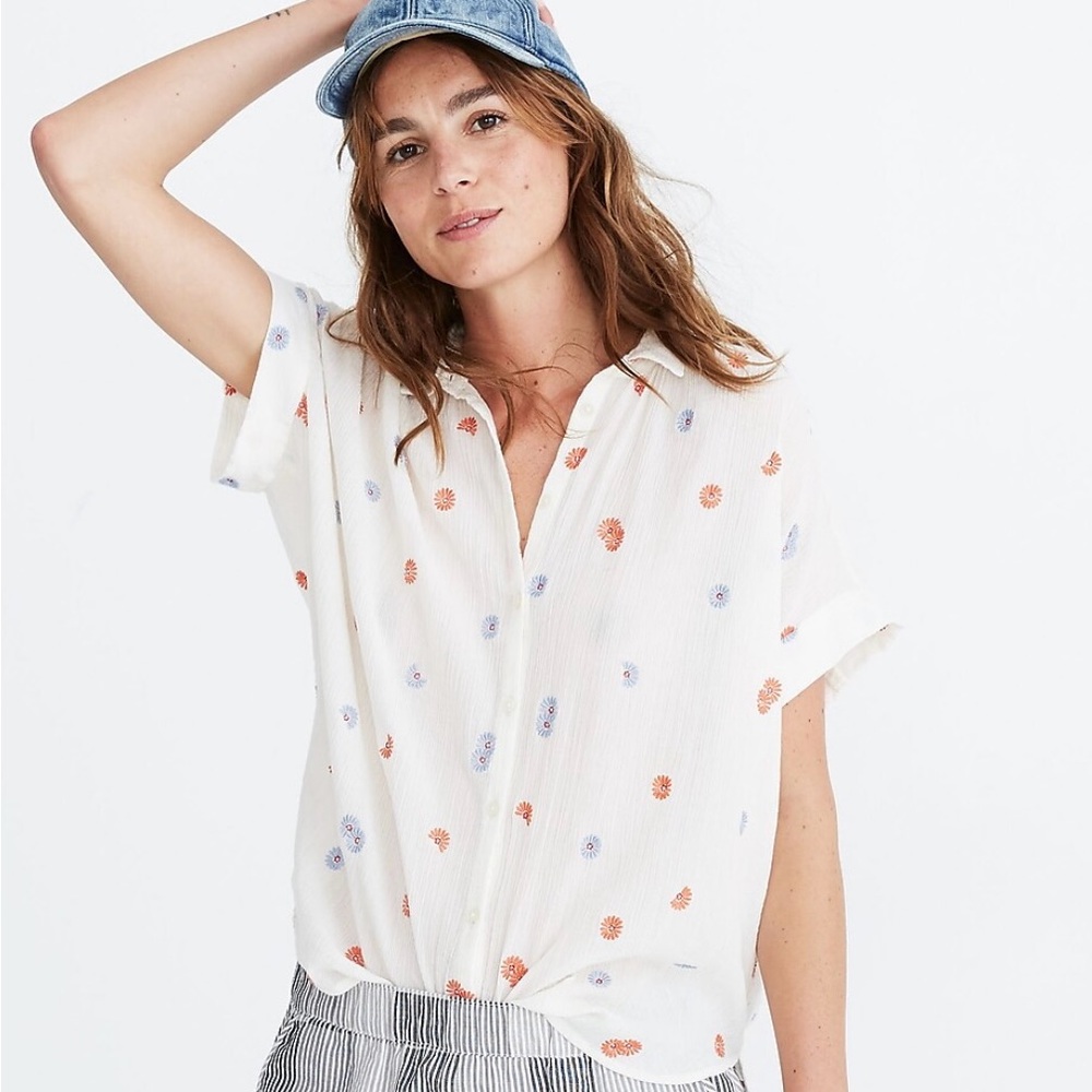Madewell Daisy Embroidered Central Shirt